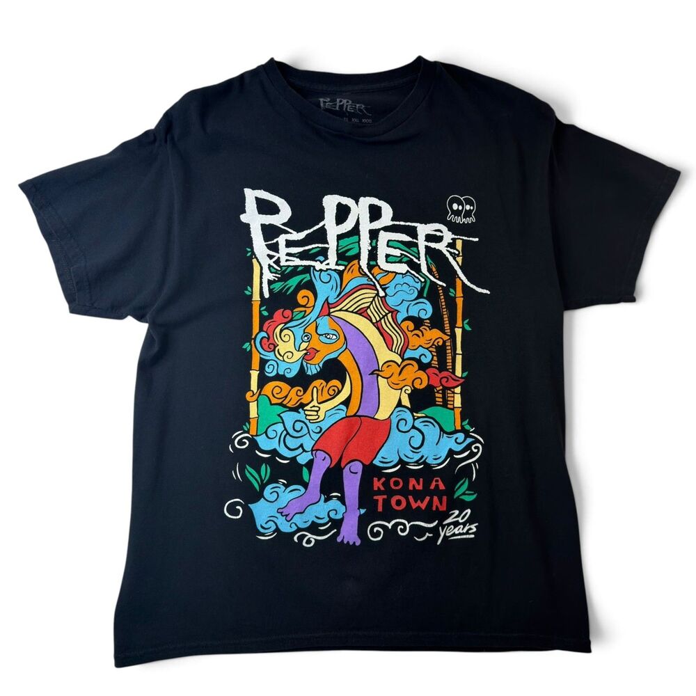 pepper kona town 20 years 2023 tour tee official reggae rock concert shirt size